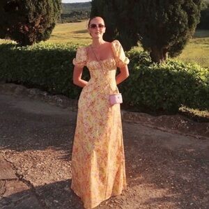 House of CB Felizia Yellow Floral Maxi Dress